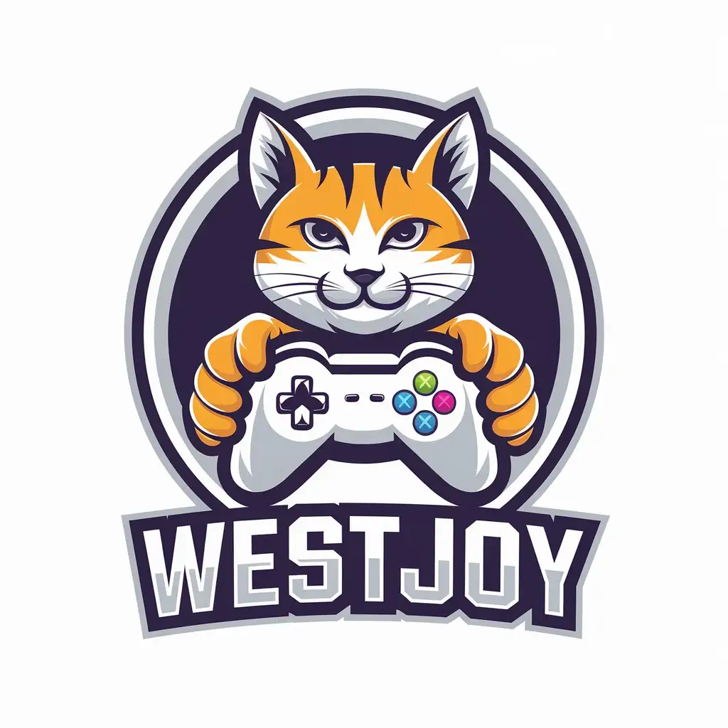 LOGO Design for WestJoy Cat Game Theme for Technology Industry with Clear Background