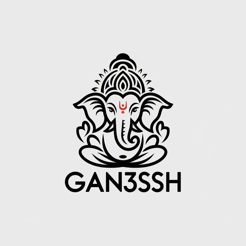 LOGO Design for GAN3SSH Vector Design Featuring Ganesh Music DJ and Trance Theme