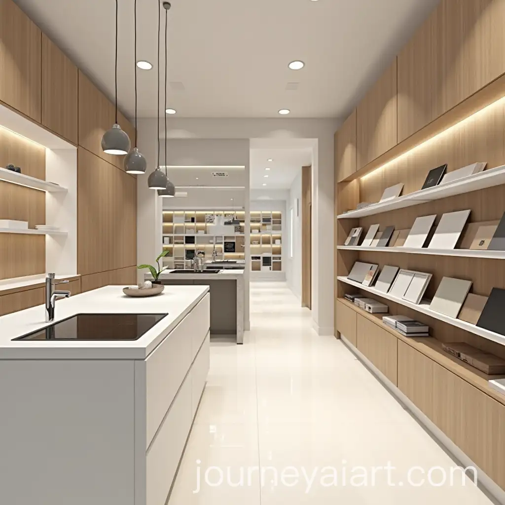 Modern-Showroom-with-Wooden-TexturesAI-Image-Prompt-Expansion-and-Paint-Displays