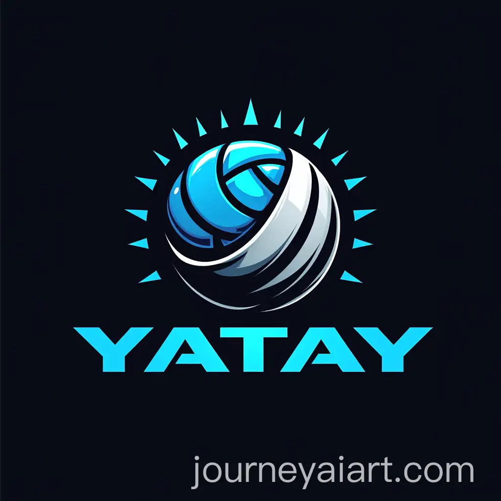Dynamic-Volleyball-Team-Logo-YATAY-in-Black-White-and-Sky-Blue