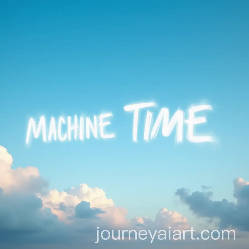 RealAI-Image-Prompt-Expansionistic-Smoke-Trails-Forming-Machine-Time-in-Clear-Blue-Sky