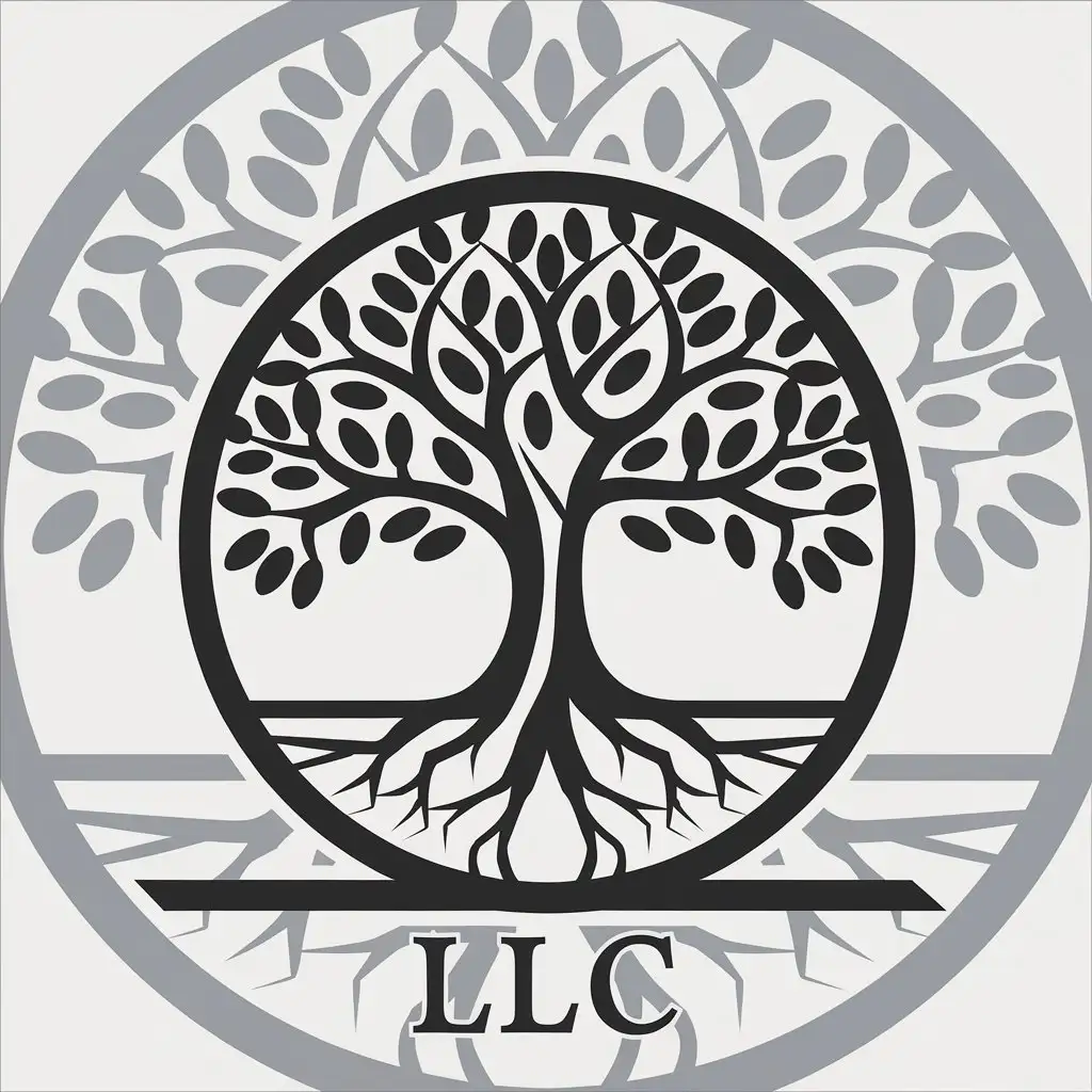 LOGO Design for LLC Modern Vector Circle with Clear Background