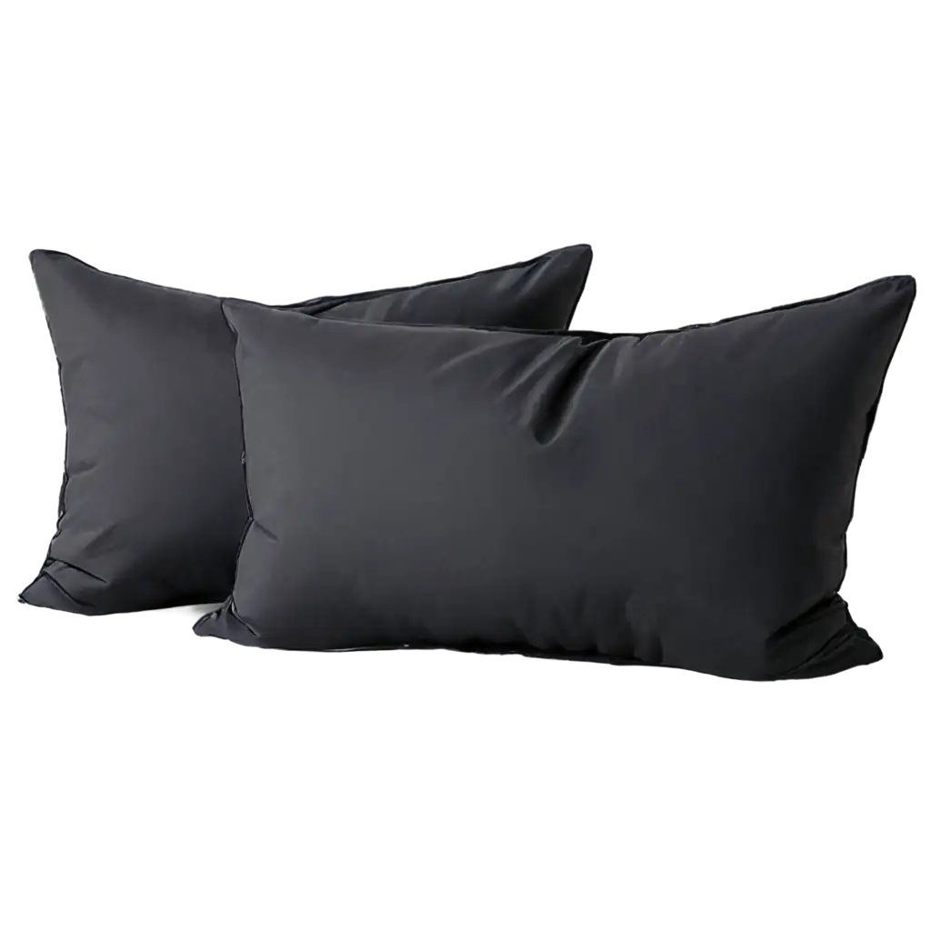 HighQuality-PNG-Image-of-Two-Black-Pillows-for-Versatile-Use