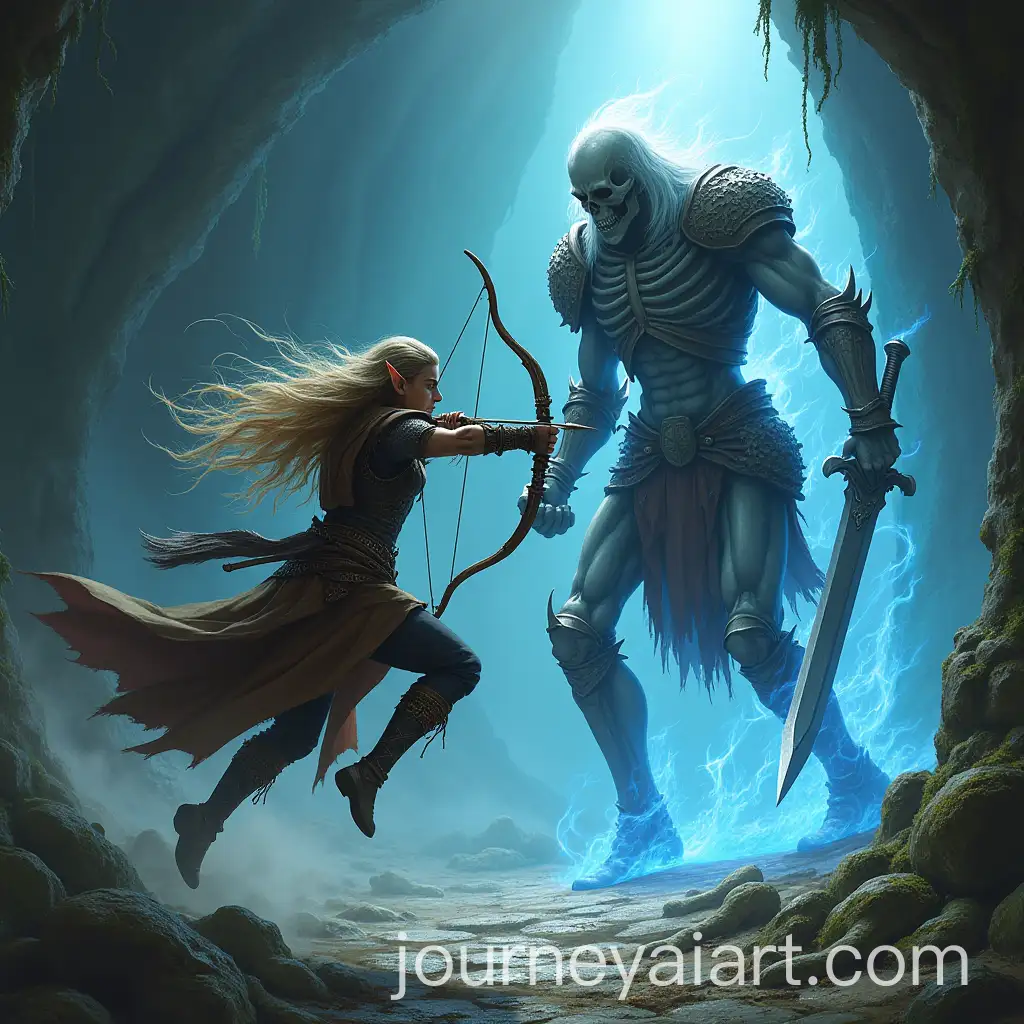 Epic-Elf-Warrior-Battling-Skeleton-in-Eerie-Dungeon