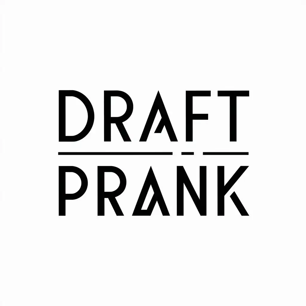 a vector logo design,with the text "draft prank", main symbol:artistic, simple music generation Z,Minimalistic,be used in Entertainment industry,clear background