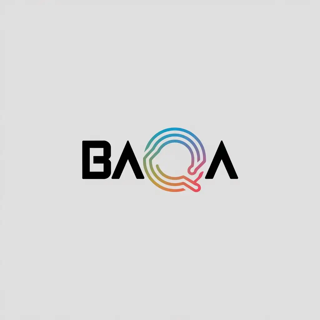 LOGO Design for Baqaa Minimalistic TextBased Logo for Technology Industry with Clear Background