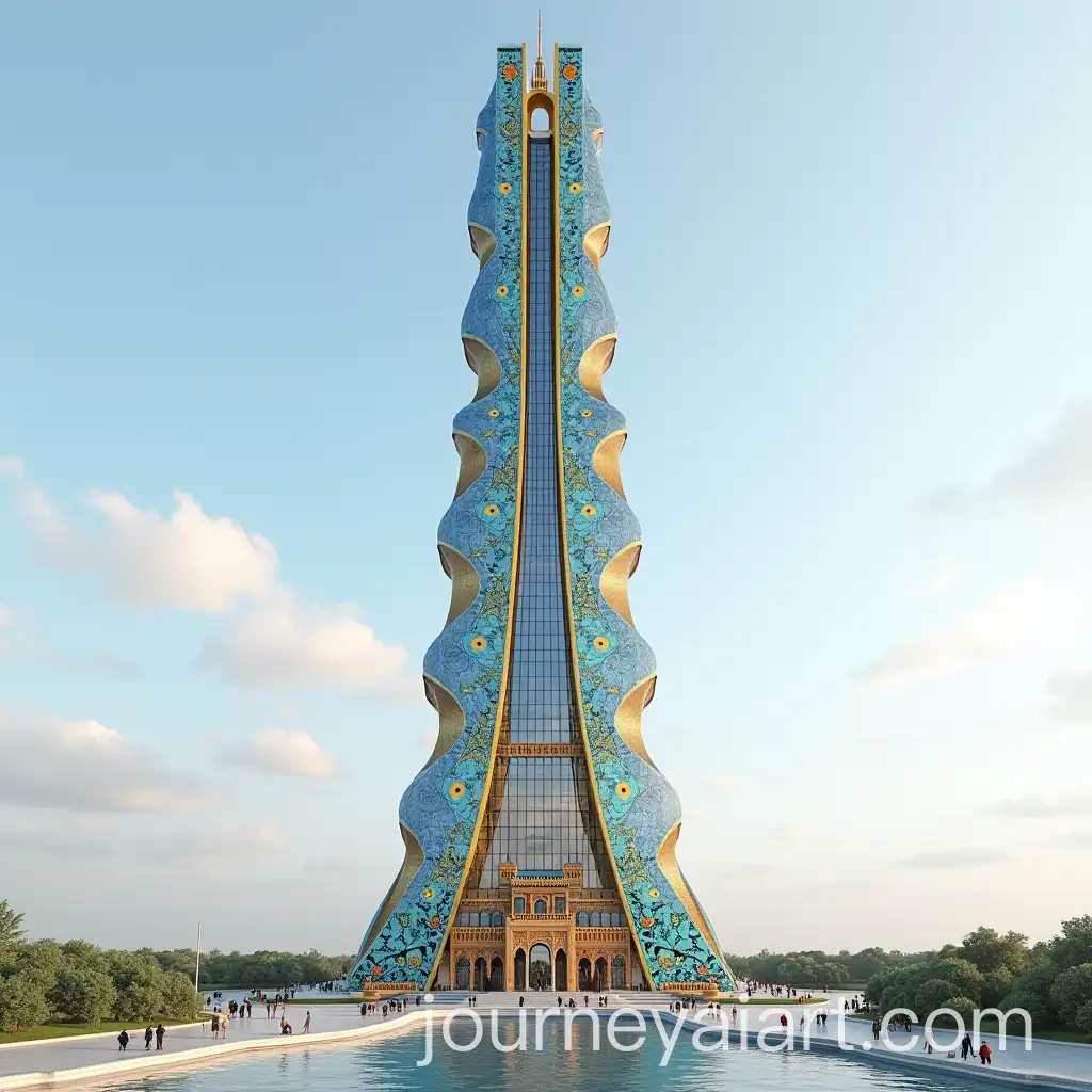 Elongated-SafavidStyle-Skyscraper-with-Colorful-Tiles-and-Glass