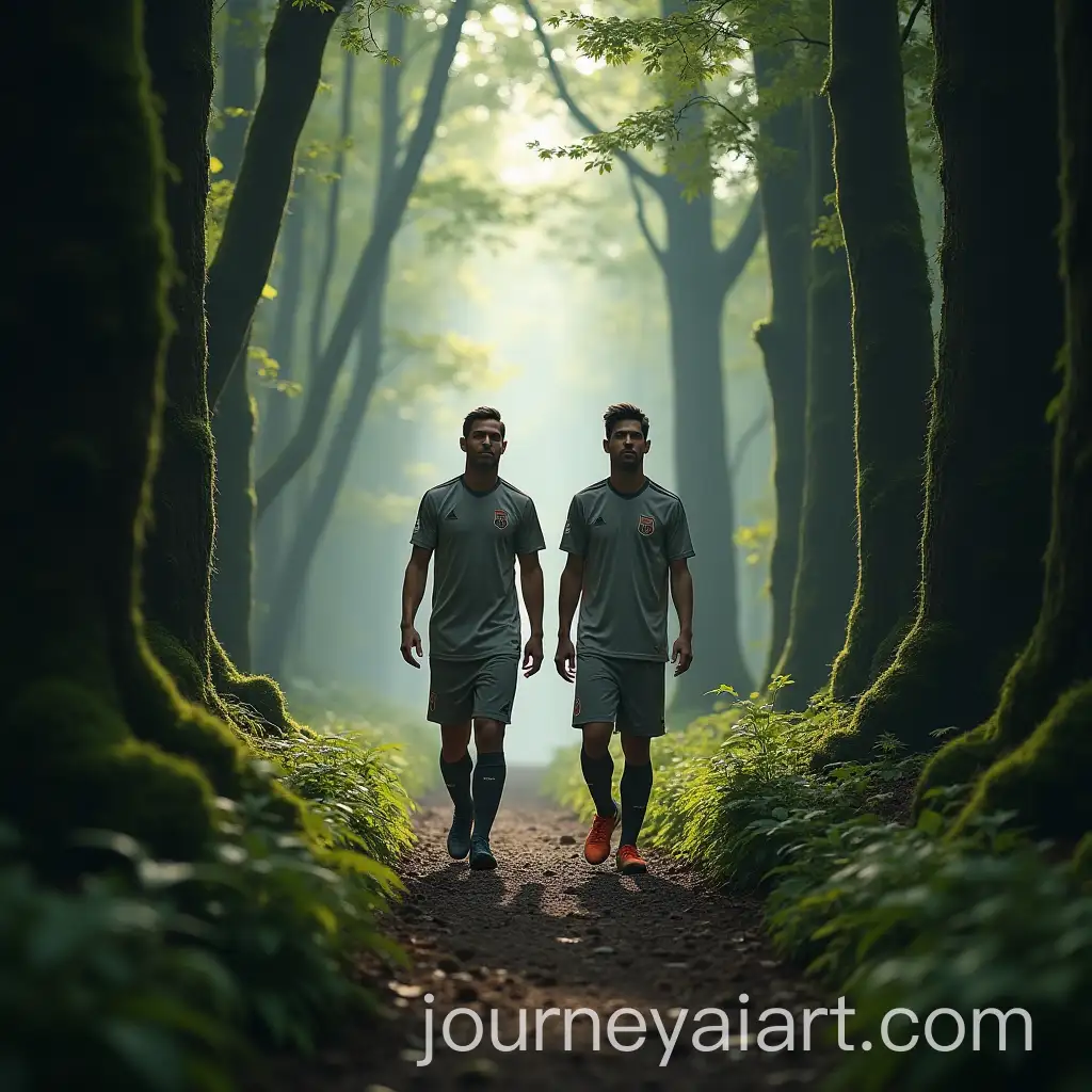Cristiano-Ronaldo-and-Lionel-Messi-Walking-Through-Mystical-Forest