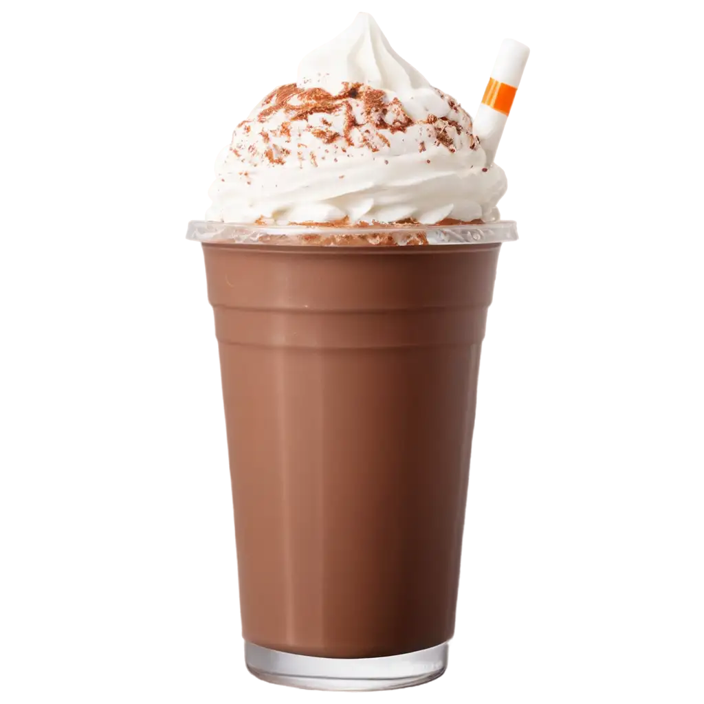 Chocolate-Milkshake-with-Whipped-Cream-in-Plastic-Cup-PNG-Image-HighQuality-and-Transparent