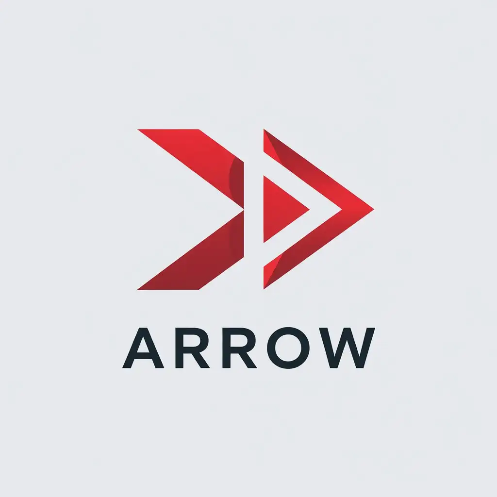 LOGO Design for Arrow Red Minimalistic Arrow with Clear Background for Technology Industry