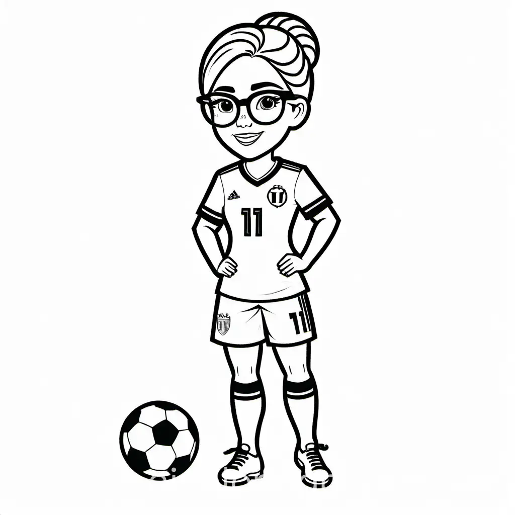 Young-Girl-Playing-Soccer-in-Number-11-Jersey-with-Glasses