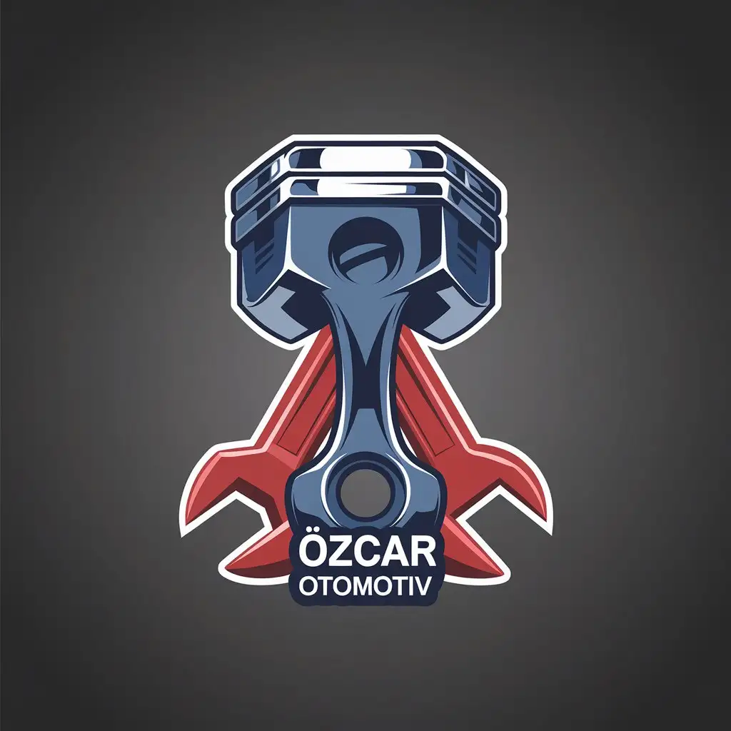 LOGO Design for zCar Otomotiv Deep Blue Fiery Red Sophisticated Gray with Piston and Wrench Elements