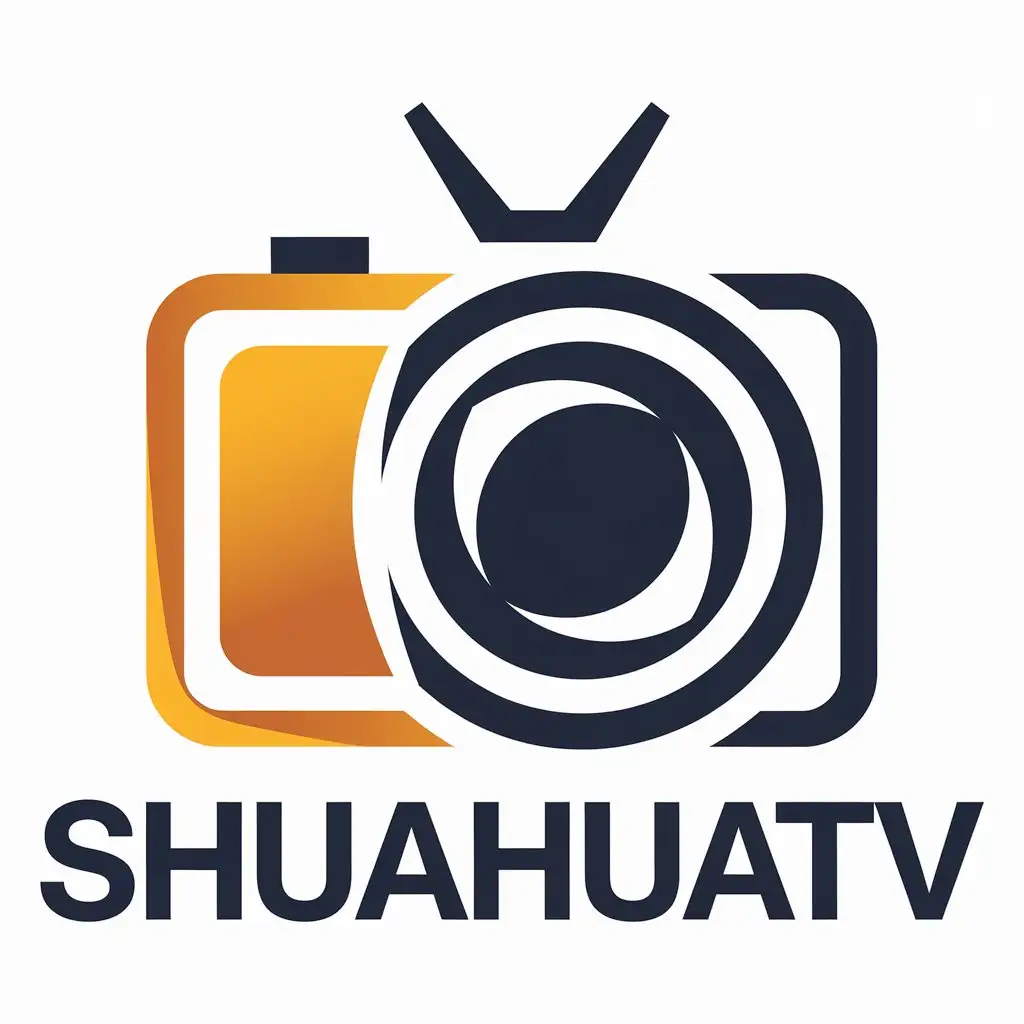 a vector logo design,with the text "Shuahuatv", main symbol:camera/television,Moderate,be used in Entertainment industry,clear background