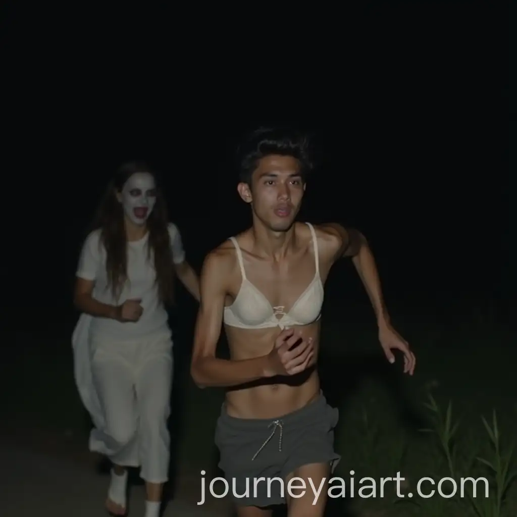 Chase-Scene-Indonesian-Young-Man-Running-at-Night-in-Village