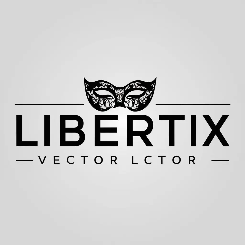 LOGO Design for LibertiX Lace Mask Symbol with Moderate Style and Clear Background