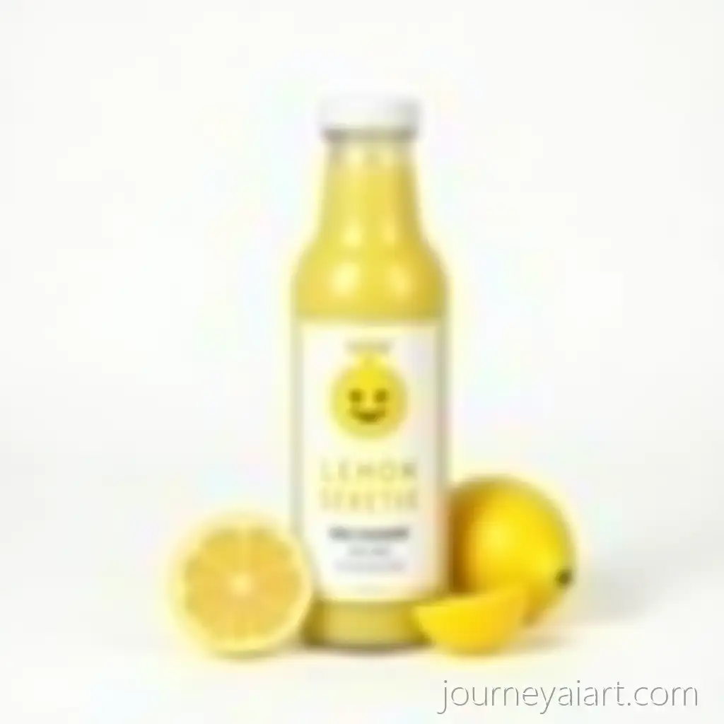 Minimalistic-Gourmet-Smoothie-Bottle-with-Emoticon-and-LemongGourmet-Smoothie-Lemon-Serehrass-Decoration