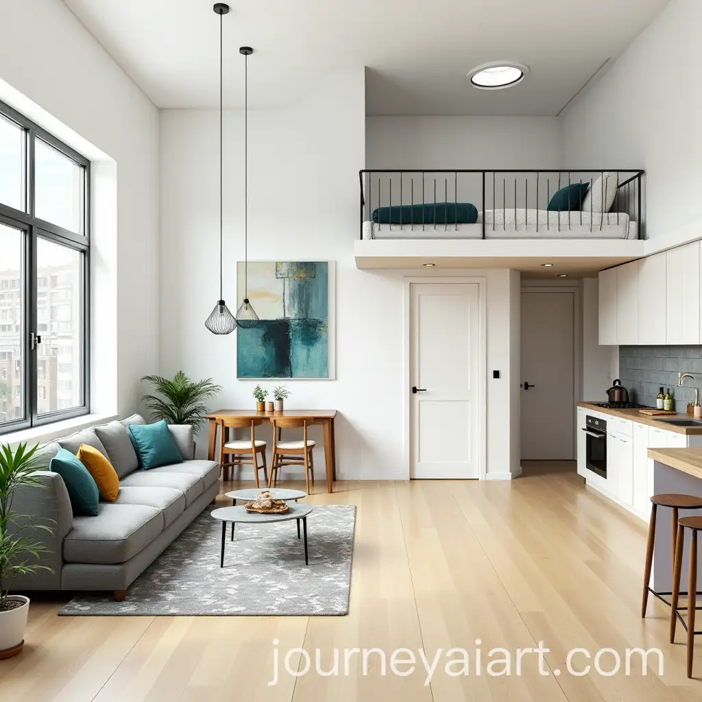 Modern-Studio-Apartment-with-SplitLevel-Loft-Bed-and-Minimalist-Design