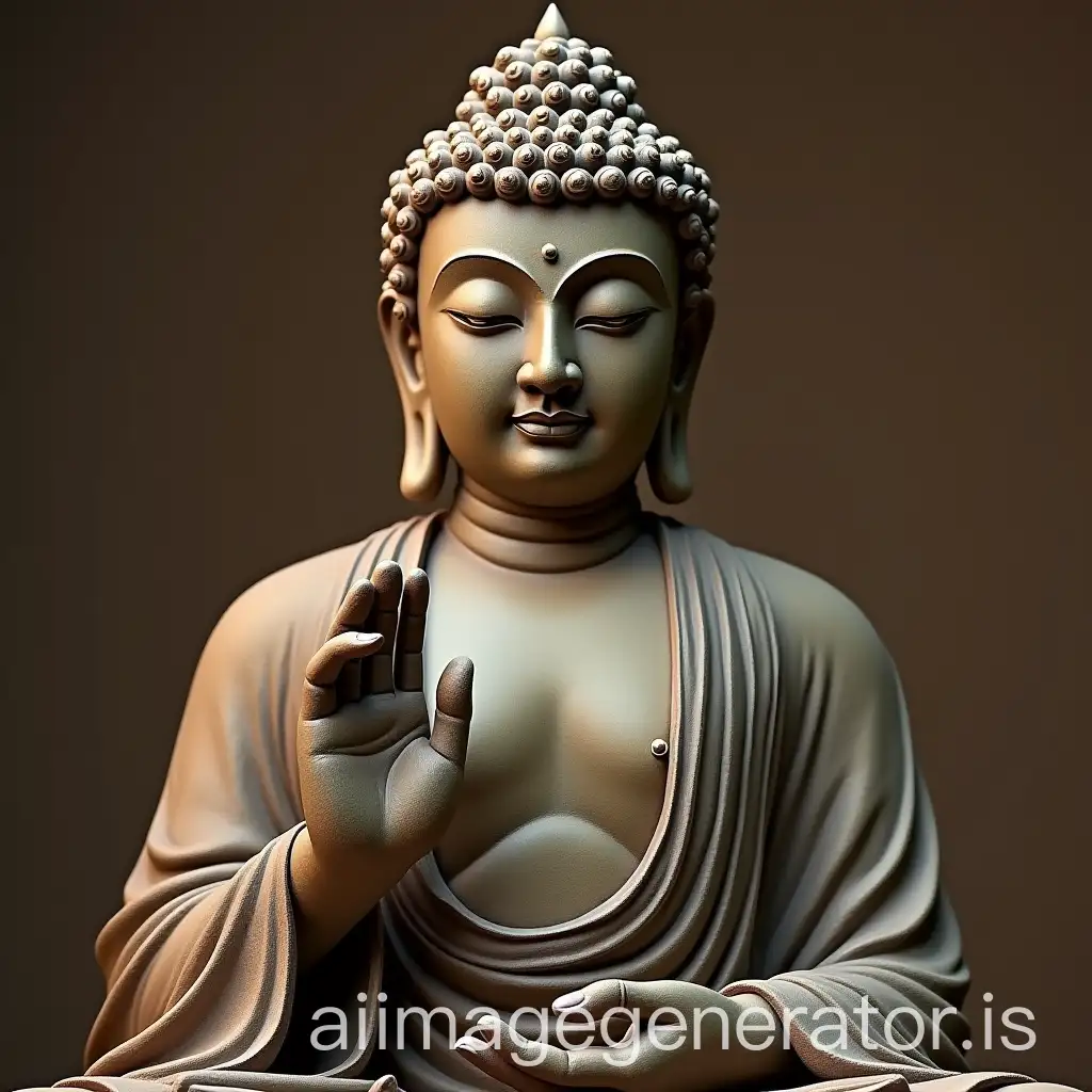 Please create an image of a Buddha statue with the Abhaya Mudra gesture