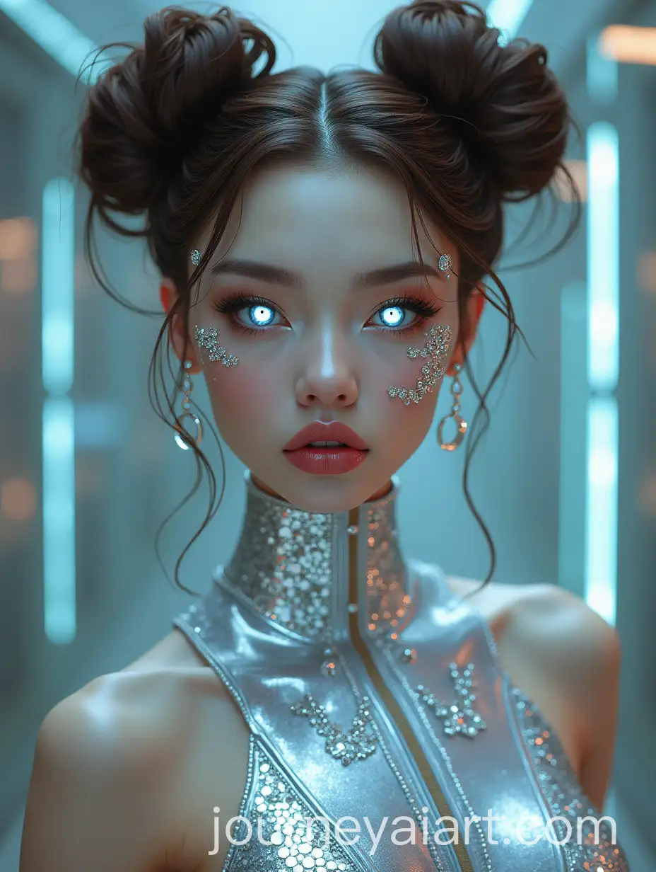 Surreal-Futuristic-Portrait-of-a-Woman-with-Diamond-Armor-and-Neon-Lights