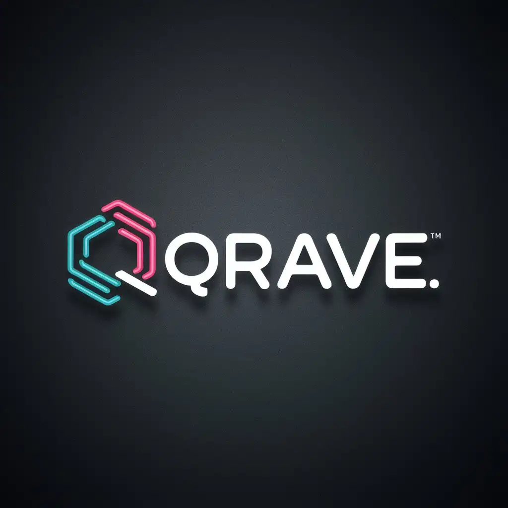 LOGO Design For QRAVE Disruptive Neon Vector Logo for Cashless Payments