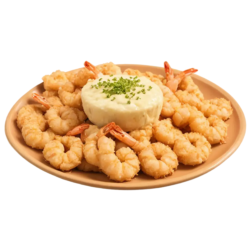 Shrimp-Fried-with-Cheese-on-a-Plate-HighQuality-PNG-Image-for-Culinary-Designs