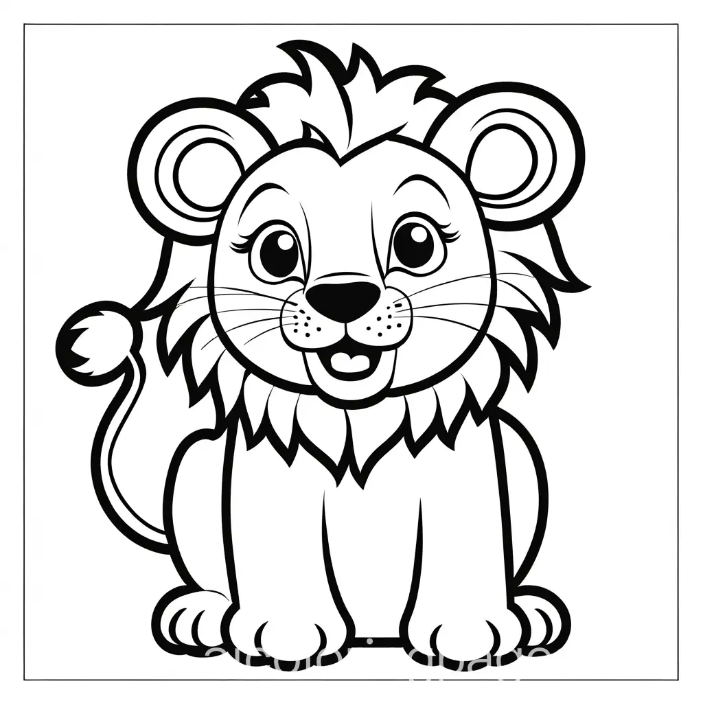 Simple-Lion-Coloring-Page-for-Kids