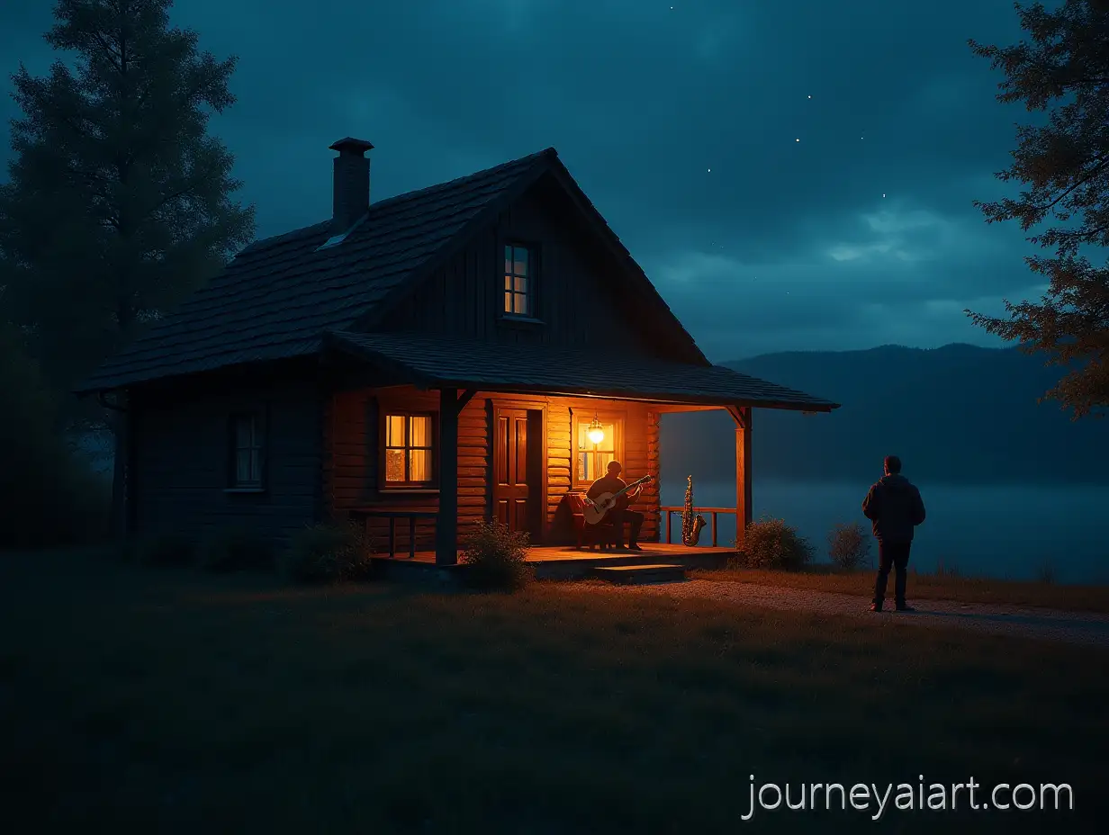 Man-Playing-GuitarAI-Art-Prompt-Expansion-on-Porch-of-Traditional-Romanian-House-at-Dusk