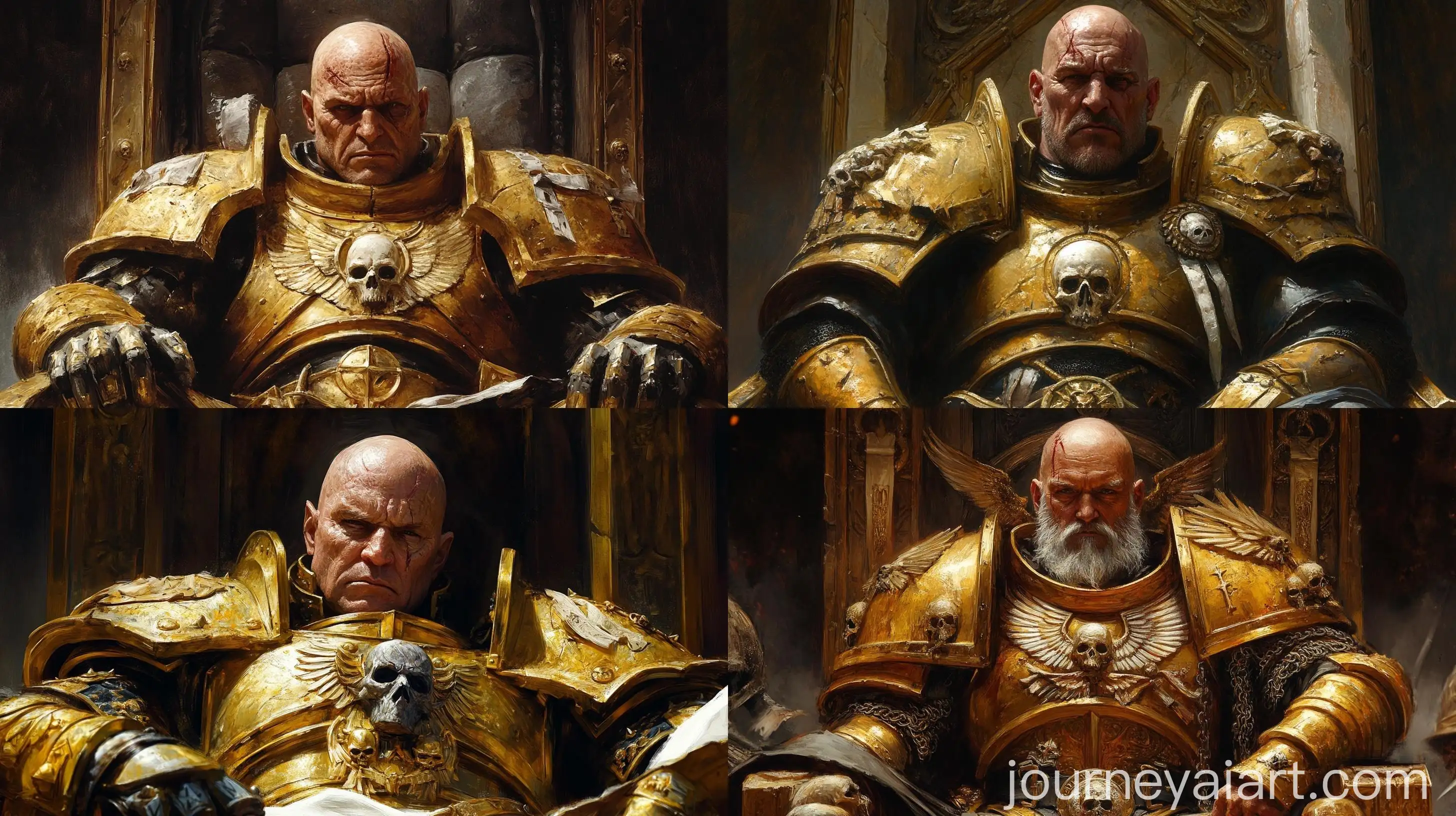 Warhammer-Emperor-Portrait-in-Golden-Armor-on-Throne