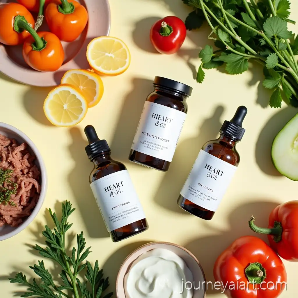 HeartHeart-and-Soil-Wellness-Soil-Supplements-Surrounded-by-Fresh-Vegetables-Herbs-and-ProbioticsRich-Foods