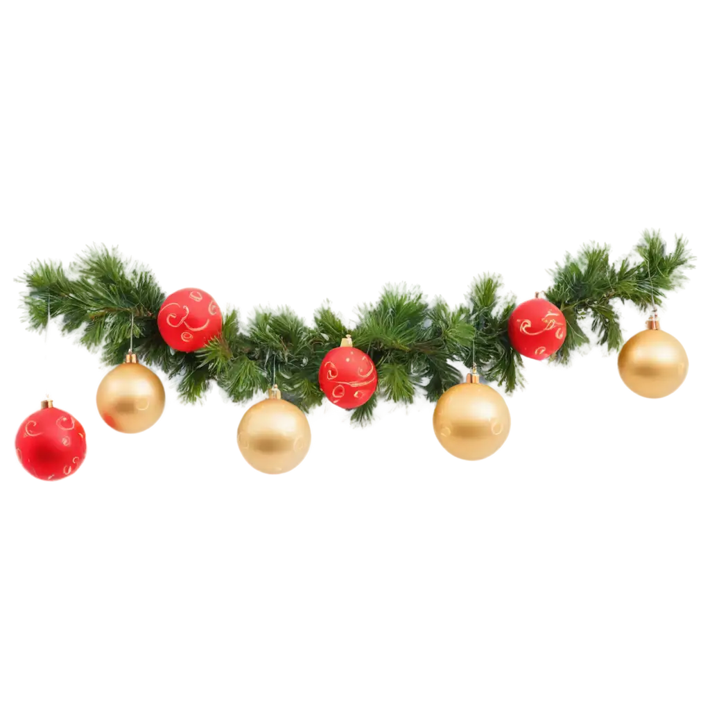 New-Years-Pine-Branch-PNG-with-Garland-and-Tree-Balls-HighQuality-Holiday-Decoration-Image