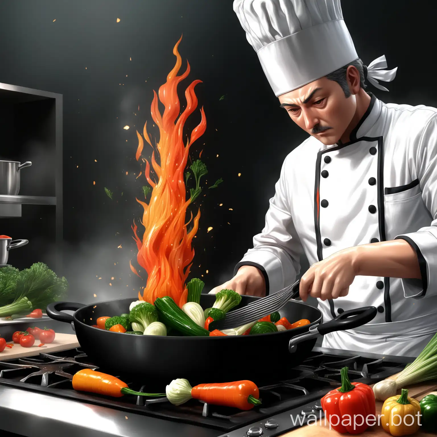 Hyperrealistic-Anime-Chef-Sauting-Vegetables-in-Full-HD