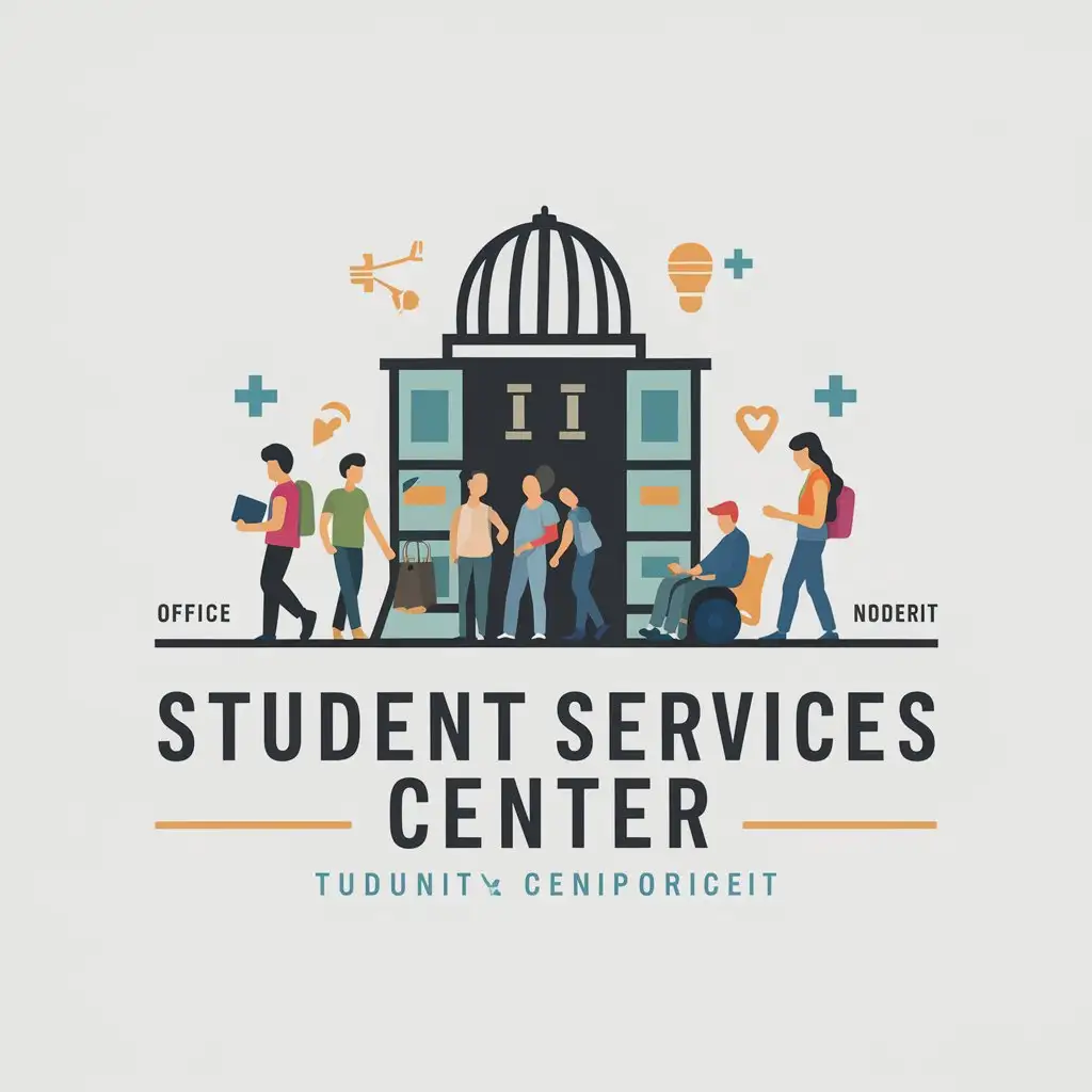 a vector logo design,with the text "student services center", main symbol:students, activity, office,Moderate,be used in Nonprofit industry,clear background