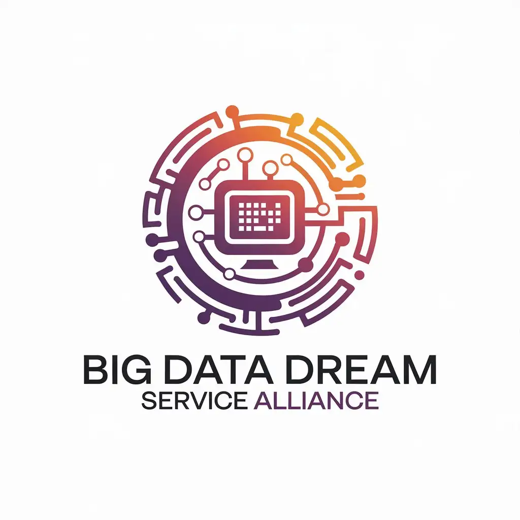 LOGO-Design-for-Big-Data-Dream-Service-Alliance-Circular-Computer-Digital-Elements-with-Ironman-Spirit