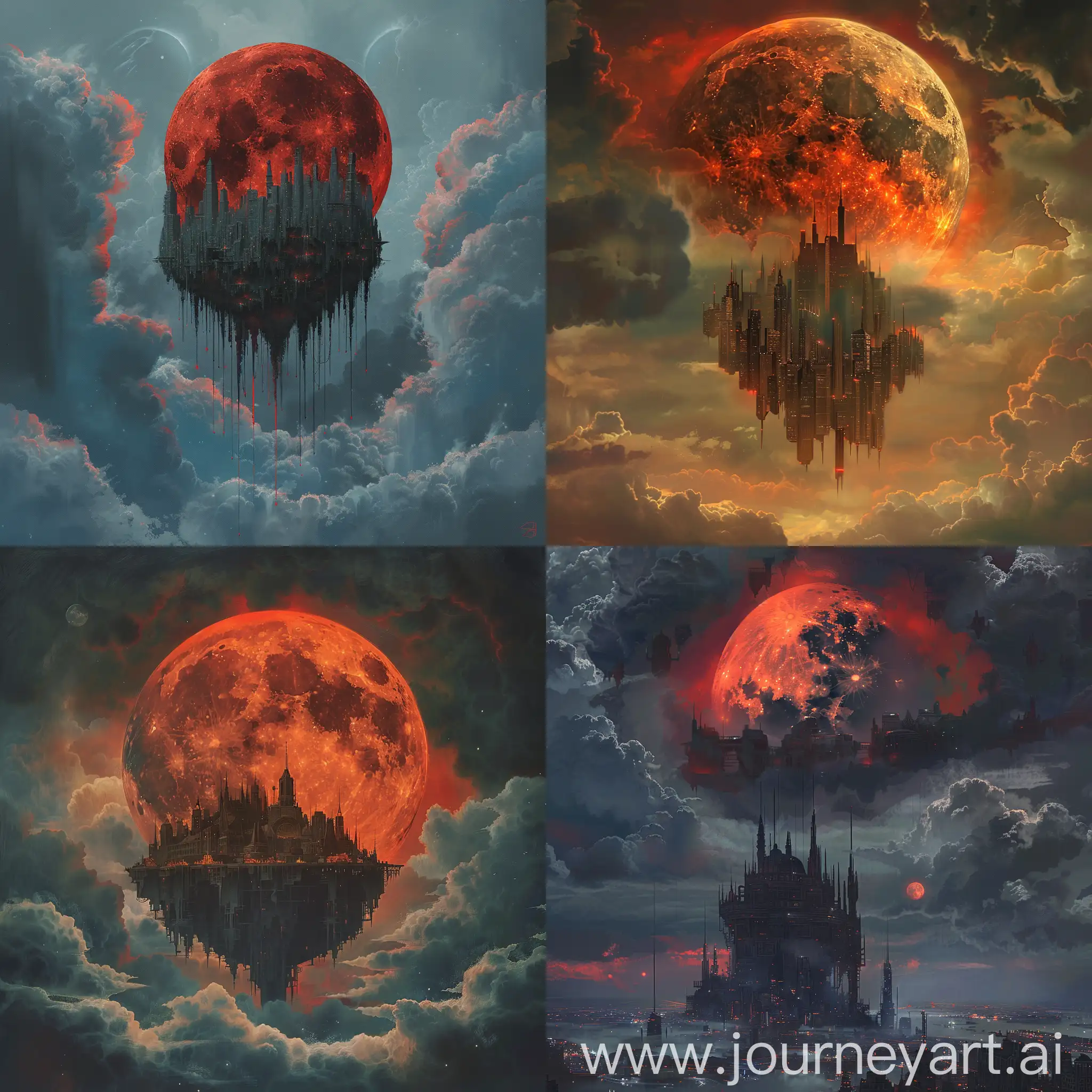 Floating-City-under-BloodRed-Moon-in-Stormy-Sky