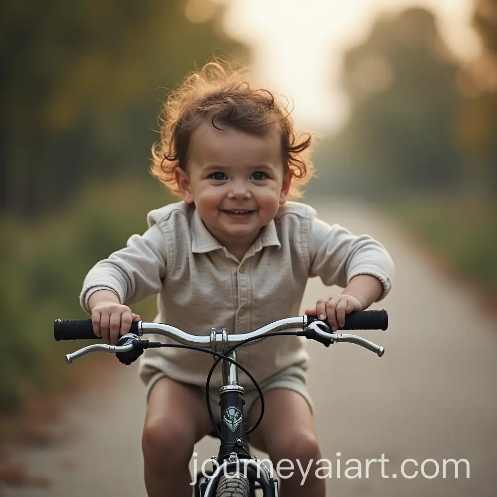 Father-Biking-with-Baby-on-His-Back