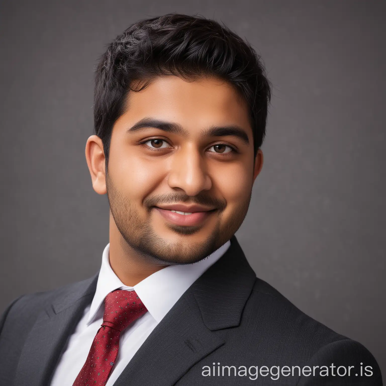 Professional Indian Man with chubby cheeks with suit