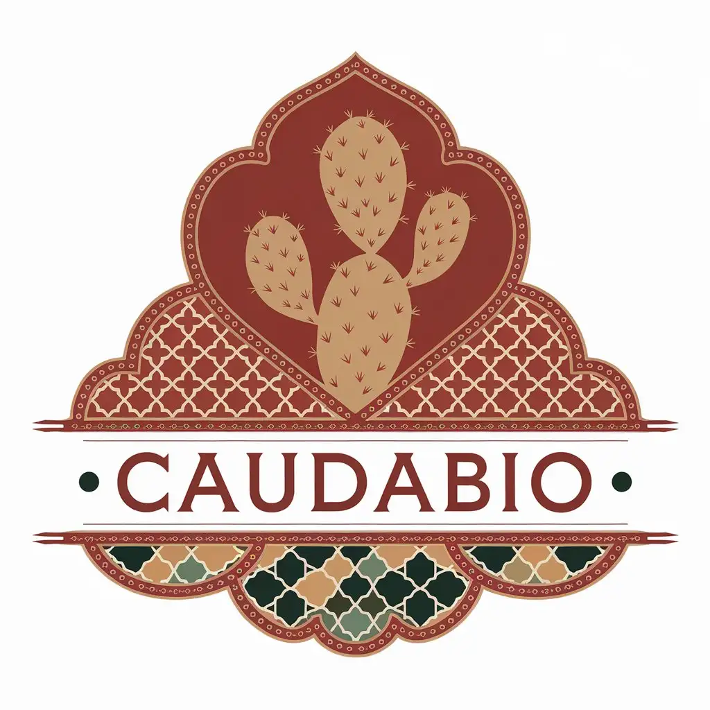 LOGO Design for CaudaBio Luxury Skincare with Prickly Pear Moroccan Heritage Theme