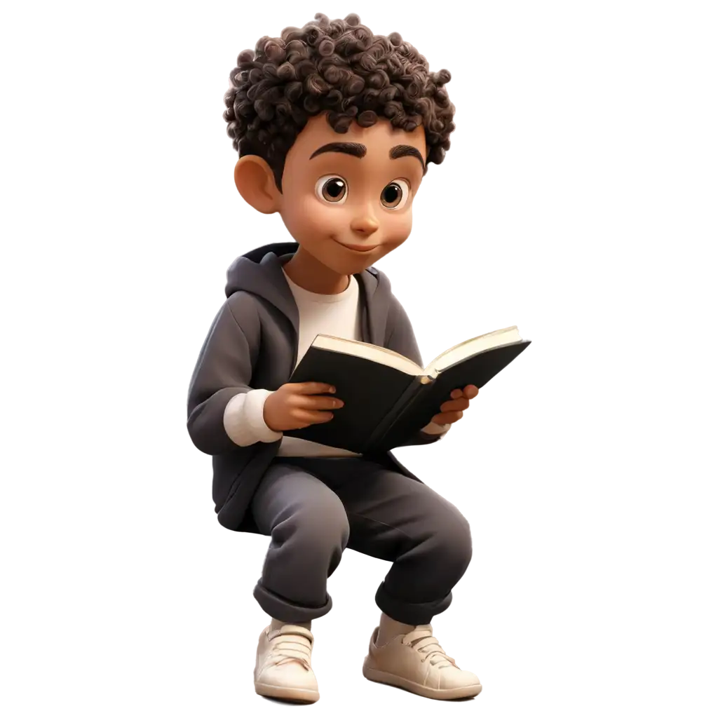 Vibrant-Cartoon-Child-Reading-Quran-PNG-Image