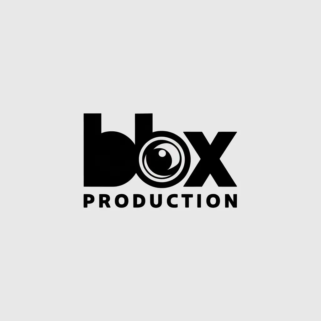 a vector logo design,with the text "BBX production", main symbol:BBX,Minimalistic,be used in Video editing industry,clear background