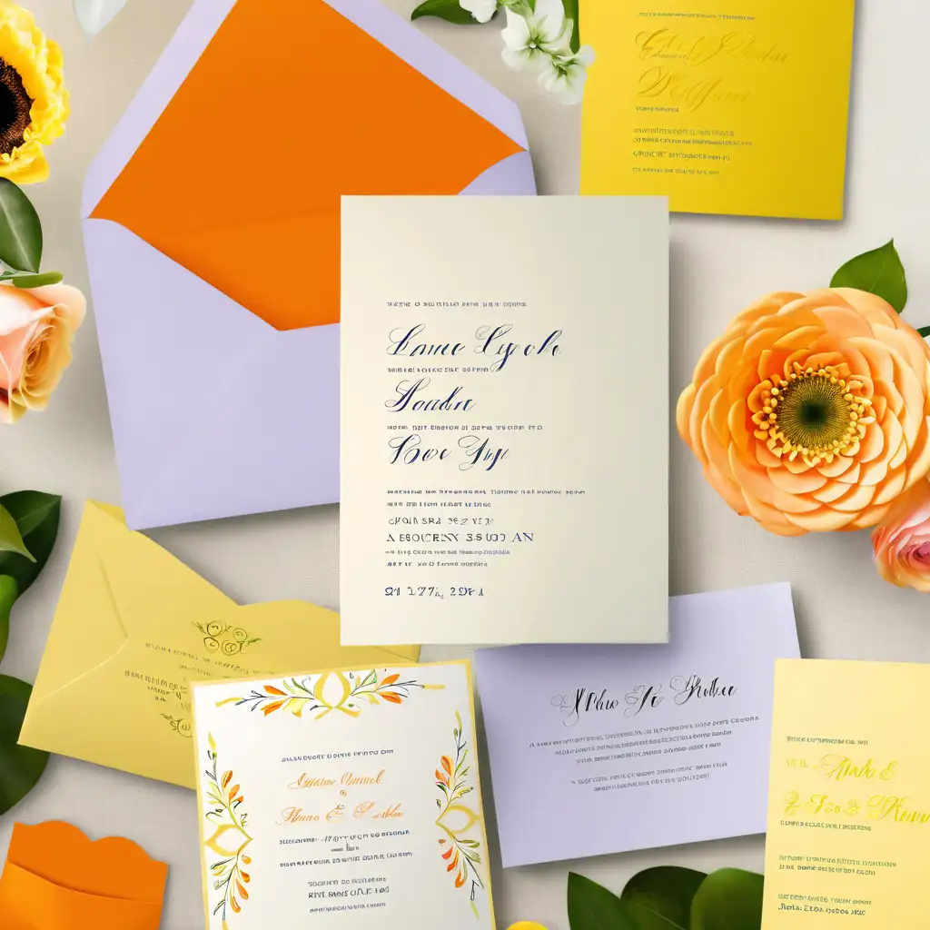 Elegant Bright Wedding Invitation Set with Modern Aesthetics