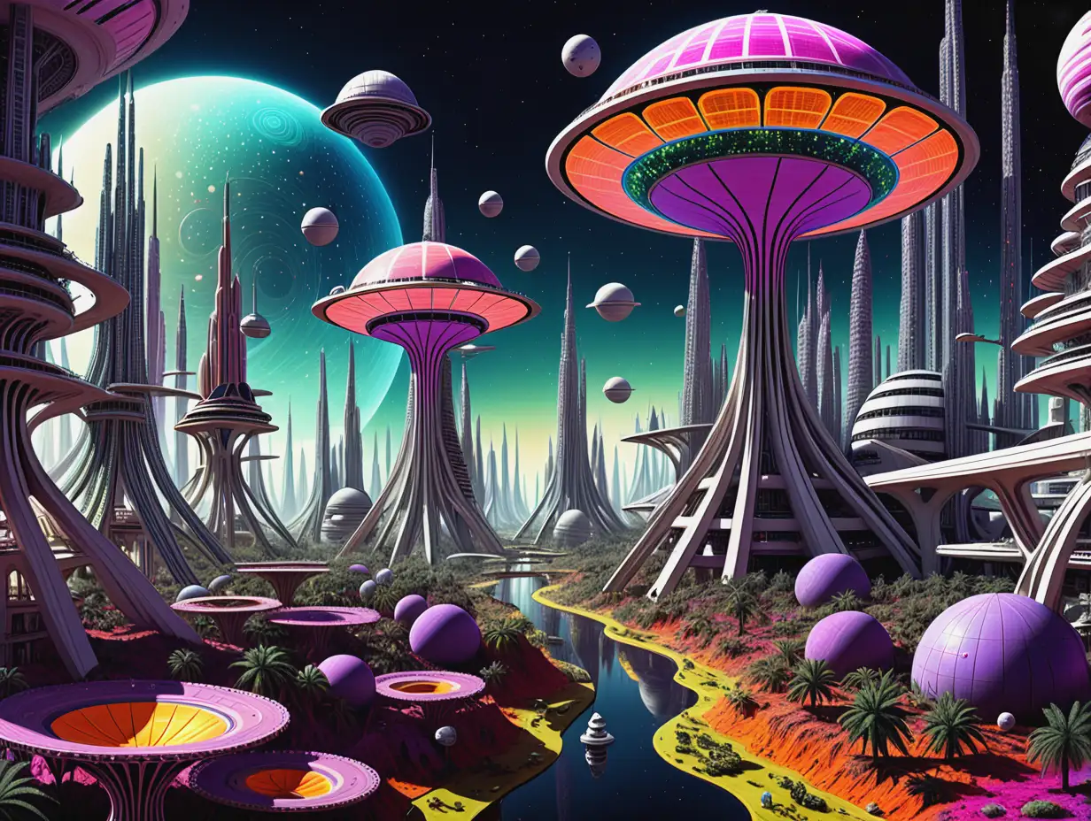 Psychedelic-Space-Colony-with-Futuristic-Architecture-and-Alien-Landscapes