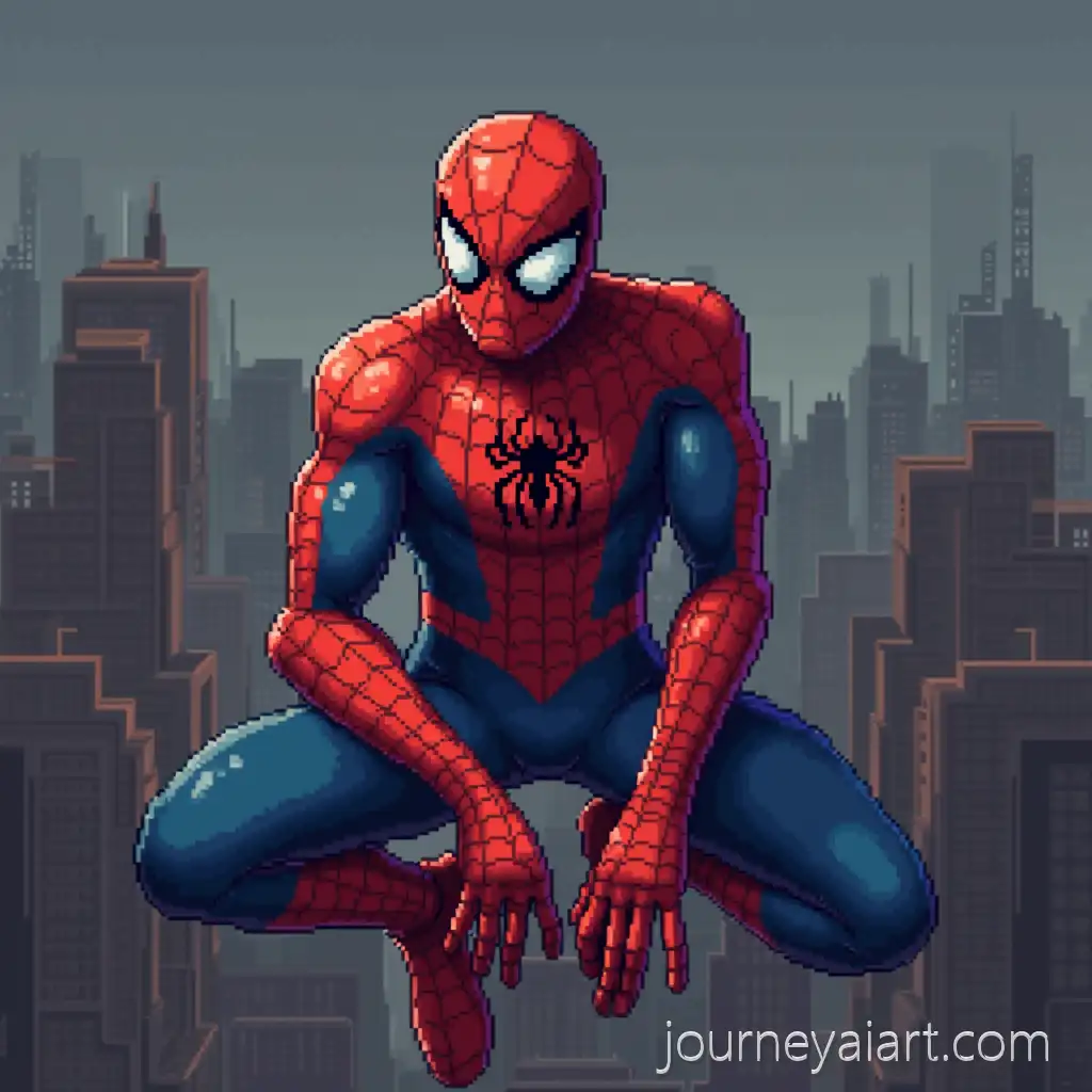 8Bit-Pixel-Art-Spiderman-Character-in-Classic-Red-and-Blue-Costume