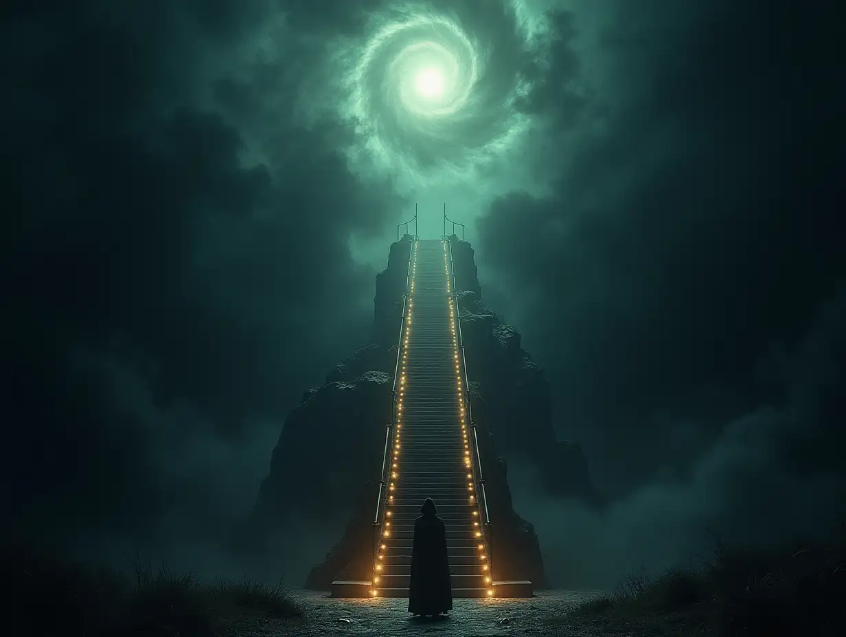 Atmospheric-Scene-Lantern-Man-at-Stairway-Symbolizing-Dark-Magic-Realism