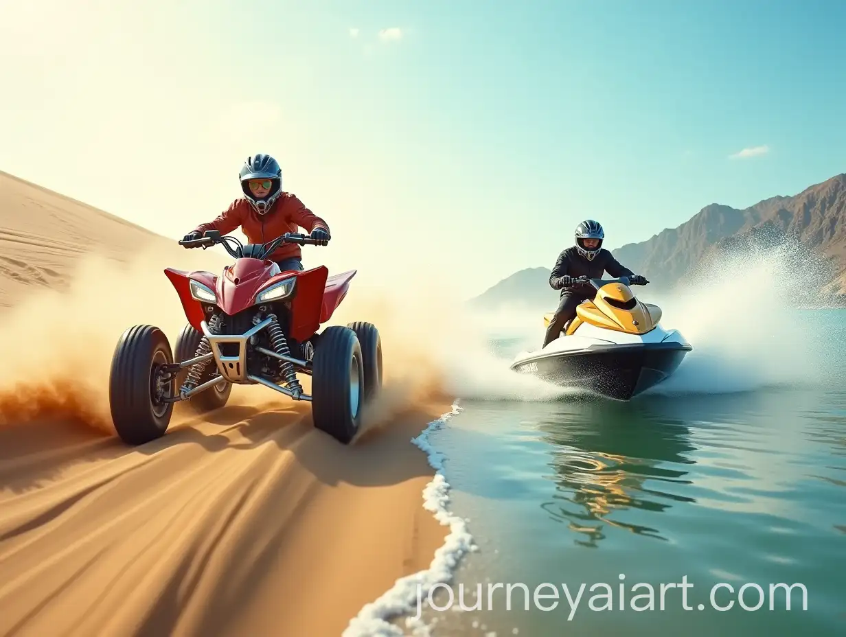 Quad-Bike-Racing-in-Desert-and-Jet-Skiing-on-Ocean