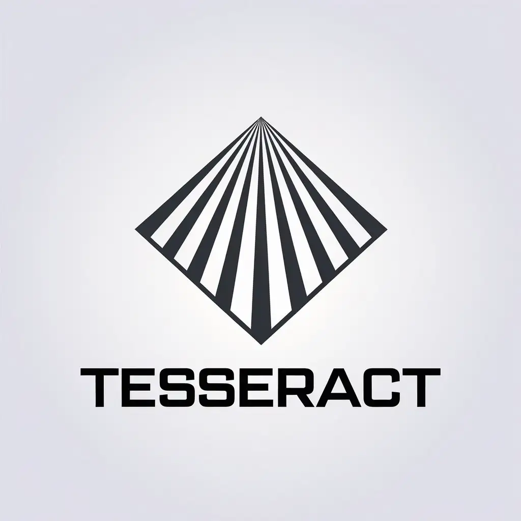 LOGO Design for Tesseract Minimalistic Rays Energy Spectre Symbol for Construction Industry