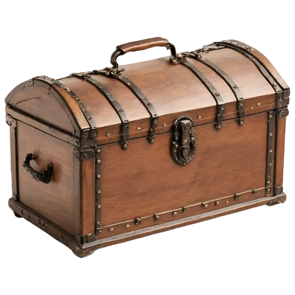 HighQuality-PNG-Image-of-a-Closed-Brown-Wooden-Chest-for-Versatile-Usage