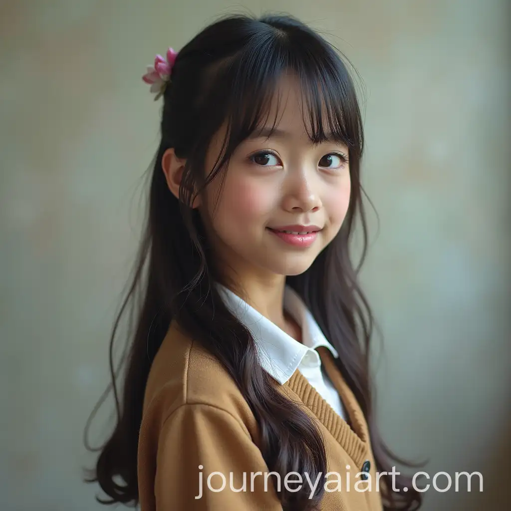 Indonesian-High-School-Girl-in-Traditional-School-Uniform