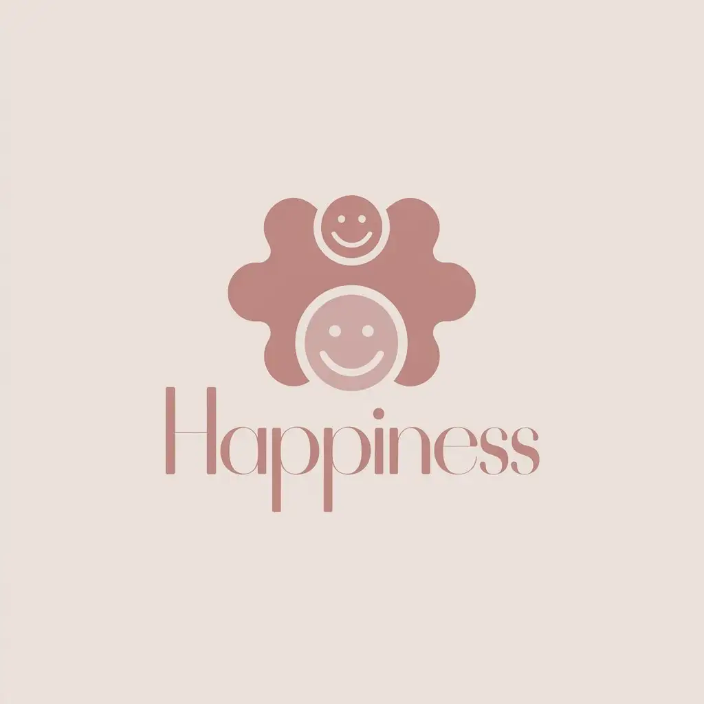 a vector logo design,with the text "happiness", main symbol:body,Minimalistic,be used in Beauty Spa industry,clear background