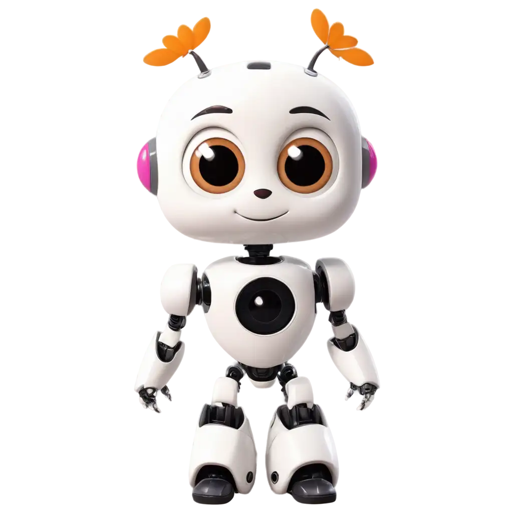 Cute-Cartoon-RobotHelper-with-Big-Eyes-HighQuality-PNG-Image-for-Creative-Use