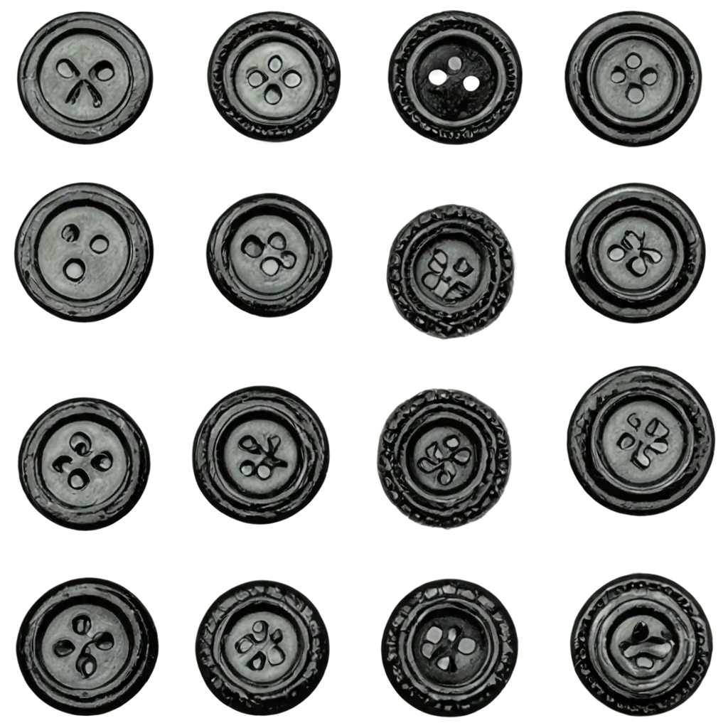 a bunch of buttons in the style of old, black-and-white engravings